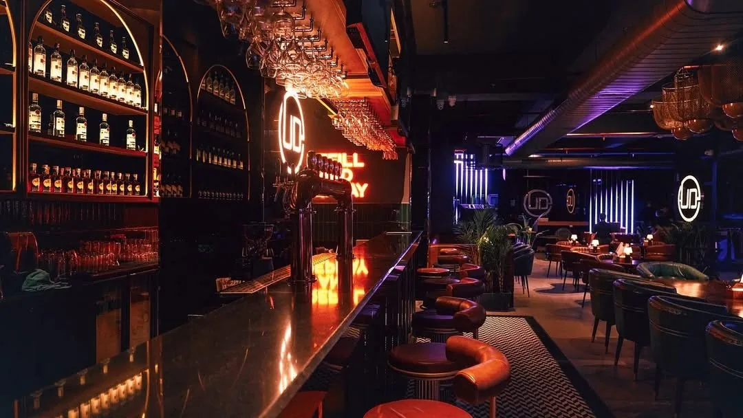 Interior seating at Underdoggs Dehradun
